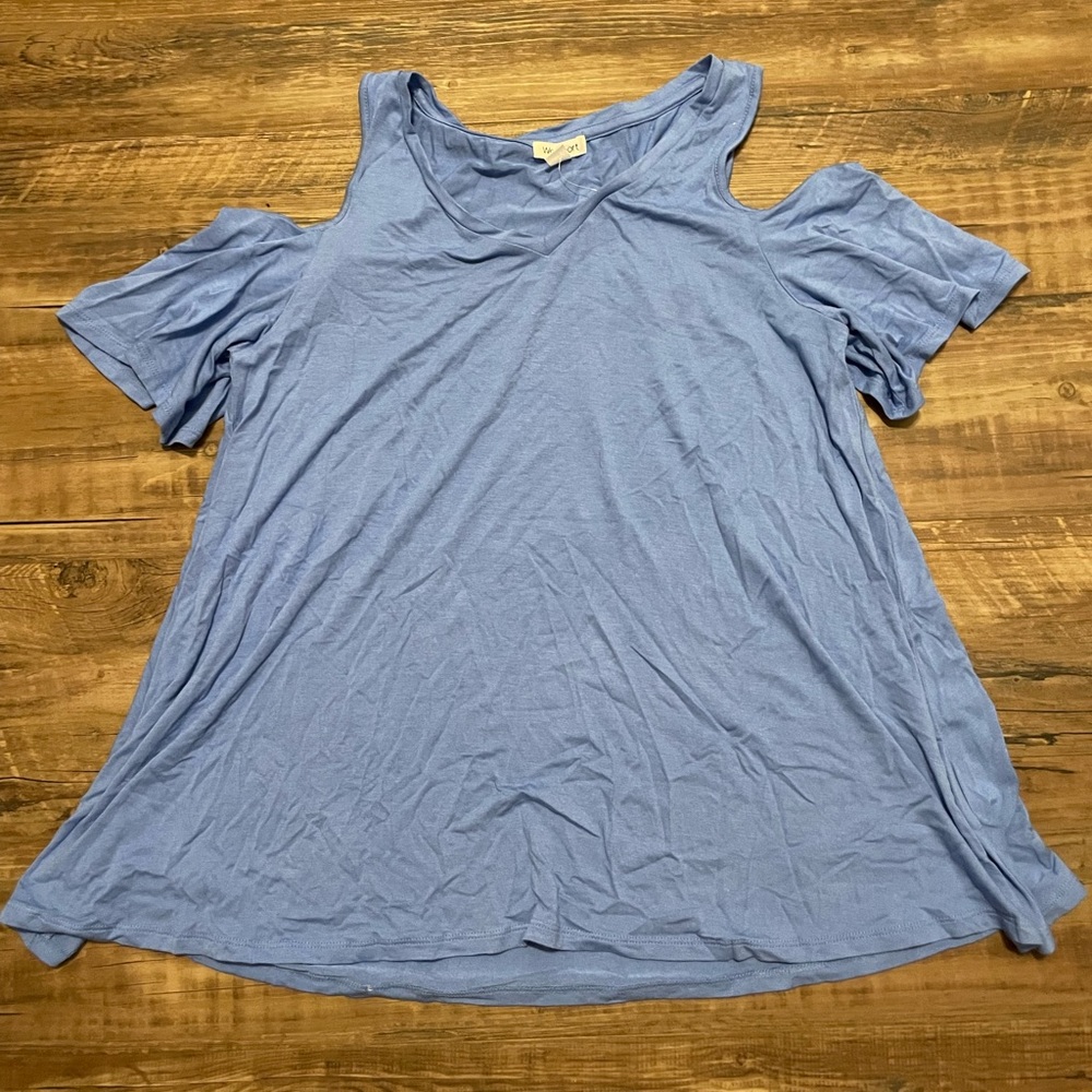 Women’s Blue Off the Shoulder Blouse from Westport size: S
